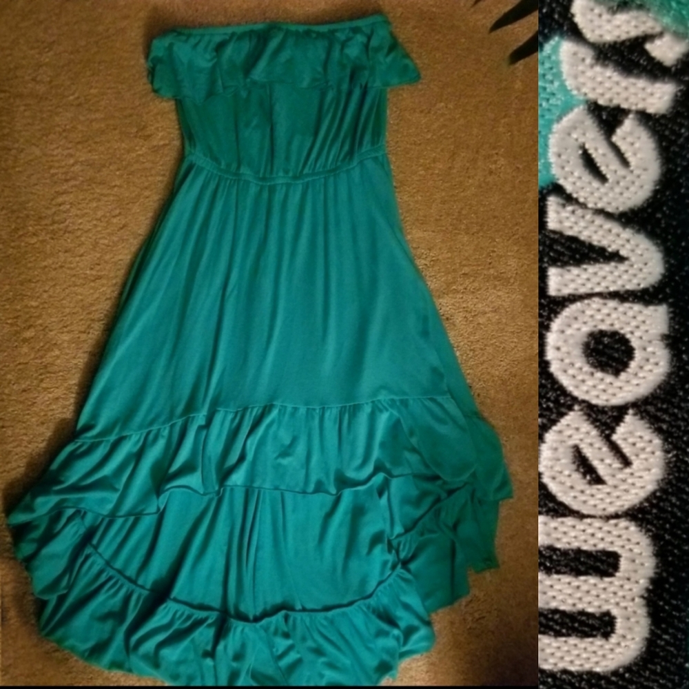 Ruffle high-low midi dress